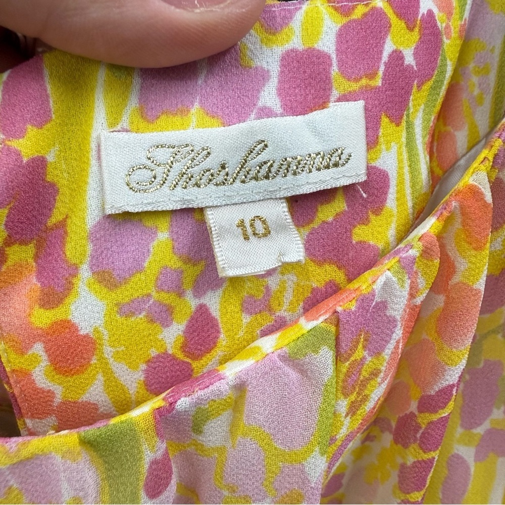Shoshanna Size 10 Pink and Yellow Floral Dress - Picture 5 of 11